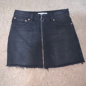 Free People black zip skirt